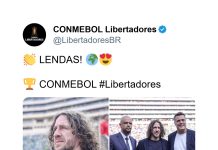 La curiosa reacción de Puyol cuando le ofrecieron levantar la Copa Libertadores en la final Palmeiras-Flamengo y el show de memes que generó