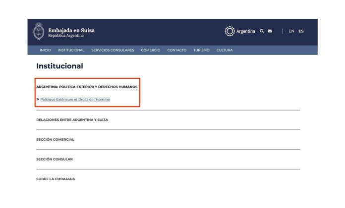 El canciller advirtió al embajador en Suiza por mantener la web diplomática desactualizada y con consignas políticas afines al kirchnerismo