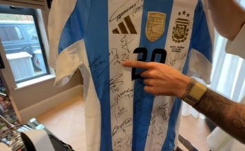 Alexis Mac Allister mostró su museo de camisetas y la firma de Dibu Martínez llamó la atención: “¡Qué pibe!»