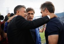 El cálido reencuentro entre Marcelo Gallardo y los mellizos Barros Schelotto en el duelo entre Vélez y River