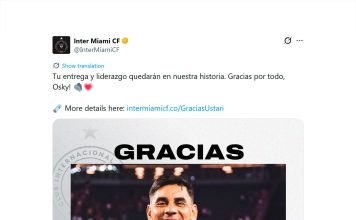 El Inter Miami de Messi confirmó la salida de uno de sus referentes: “Tu entrega y liderazgo quedarán en nuestra historia”