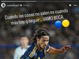 El mensaje de Edinson Cavani después de ser silbado en la Bombonera tras el empate de Boca Juniors y Racing