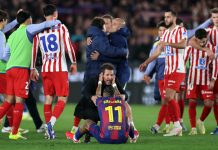 El noble gesto de Simeone con Raphinha luego de que el Atlético de Madrid eliminara al Barcelona de la Copa del Rey
