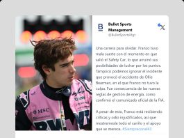 El pedido de la agencia que representa a Colapinto ante el acoso en redes que sufrió por el accidente de Bearman en Japón