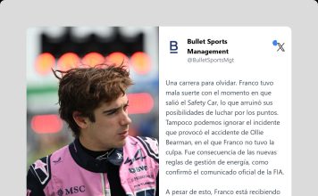 El pedido de la agencia que representa a Colapinto ante el acoso en redes que sufrió por el accidente de Bearman en Japón