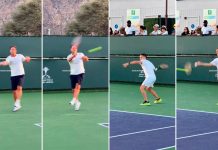 El peloteo viral entre David Nalbandian y Diego Schwartzman que enamoró a los amantes del tenis en Indian Wells