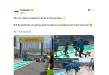 El problema que sufrió Colapinto a metros de los boxes en la práctica en China: la curiosa imagen con sus mecánicos