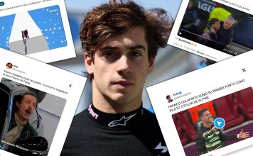 Los memes de la brillante actuación de Colapinto en China: el toque de Ocon y cuando fue 2° en la carrera, los focos