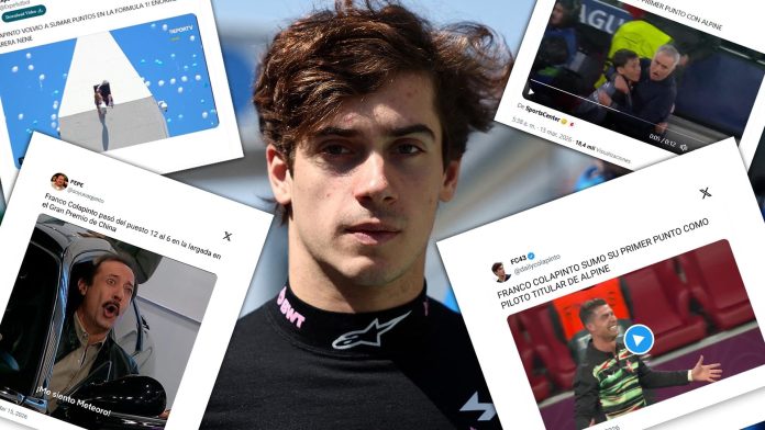 Los memes de la brillante actuación de Colapinto en China: el toque de Ocon y cuando fue 2° en la carrera, los focos
