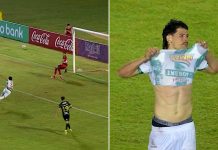 El blooper del año en el fútbol: un jugador erró un penal, pero la pelota le dio en la cara y terminó en gol tras un mal rechazo