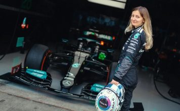 La piloto de 22 años que marcó un hito en la historia de la Fórmula 1 al rodar en un monoplaza de Mercedes