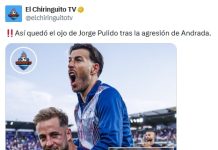 Ojo morado y hielo: las imágenes de las secuelas que sufrió el futbolista español agredido por Esteban Andrada