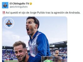 Ojo morado y hielo: las imágenes de las secuelas que sufrió el futbolista español agredido por Esteban Andrada