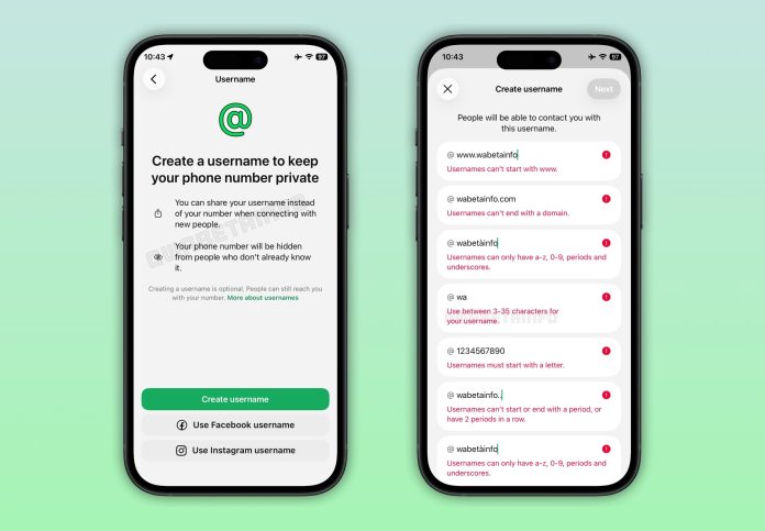 WhatsApp comienza a probar los nombres de usuario como alternativa al número de celular
