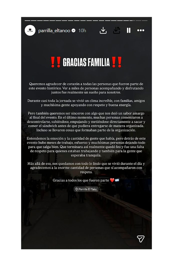 Caos en Avellaneda: saltaron las vallas para llevarse porciones de un sándwich gigante que buscaba batir un récord