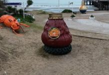 Insólito robo en Mar del Tuyú: se llevaron la bombilla de una emblemática escultura de un mate gigante
