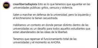 Insultos, empujones y trompadas entre estudiantes peronistas, de izquierda y libertarios en una facultad de la UNLP