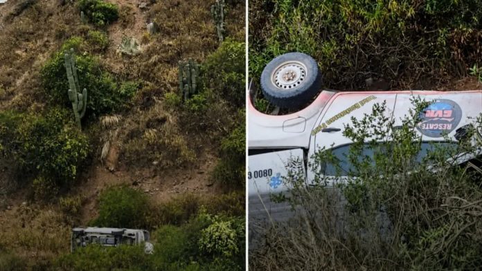 Milagro en Salta: una camioneta perdió el control, cayó 30 metros por un barranco y sus ocupantes sobrevivieron