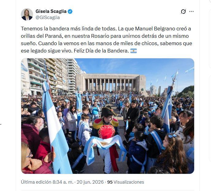 Acto por el Día de la Bandera, en vivo: Javier Milei habla en Rosario y las últimas noticias hoy, 20 de junio