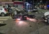 Choque en Caballito: un taxi volcó tras colisionar con un auto y tres personas resultaron heridas