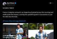 El divertido desafío de fútbol en el que participó Colapinto en medio de un clima mundialista del Gran Premio de Barcelona: “¡Eso es un gol!”