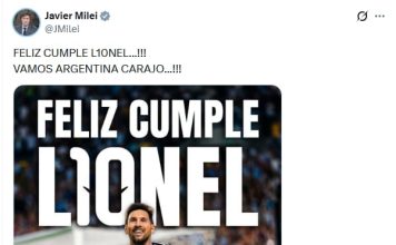 El saludo de Javier Milei a Lionel Messi por su cumpleaños