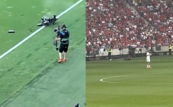 Susto durante el amistoso Hungría-Kazajistán: una cámara aérea cayó desde más de 20 metros de altura cerca de los jugadores