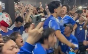 Una de las imágenes más llamativas del Mundial: la colorida previa de los hinchas de Japón al ritmo de la cumbia villera