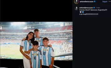 Al ritmo de “La cumbia de los trapos”, Antonela Roccuzzo filmó su celebración íntima tras la clasificación de Argentina a la final del Mundial