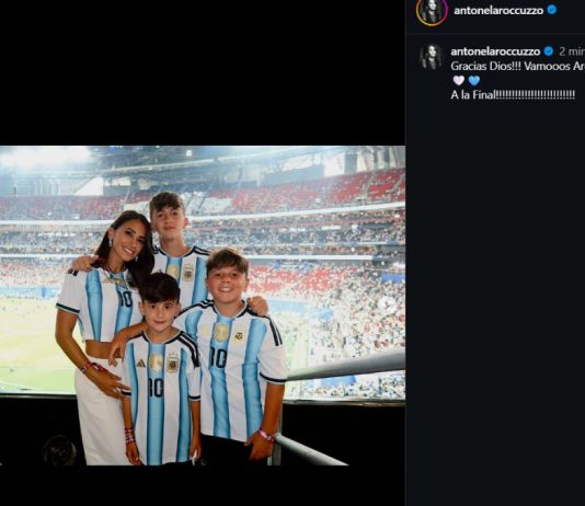 Al ritmo de “La cumbia de los trapos”, Antonela Roccuzzo filmó su celebración íntima tras la clasificación de Argentina a la final del Mundial