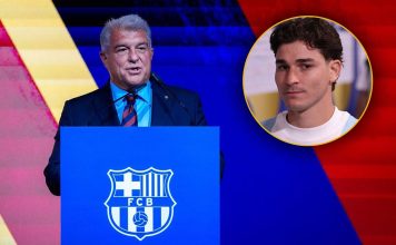 El presidente de Barcelona dio detalles de la negociación por Julián Álvarez con Atlético Madrid: “La oferta es firme”