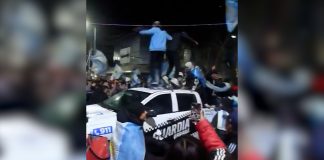 El video viral que muestras lo destrozos de un patrullero municipal en los festejos tras el triunfo de Argentina