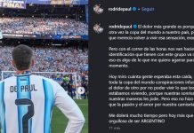 “Instalaron conspiraciones infundadas”: el contundente posteo de Rodrigo De Paul tras la caída de Argentina en la final del Mundial