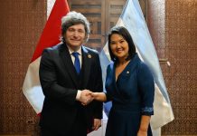 Javier Milei se reunió con Keiko Fujimori antes de la asunción presidencial en Perú