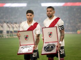 La ovación del público de River Plate a Nicolás Otamendi en su debut como capitán