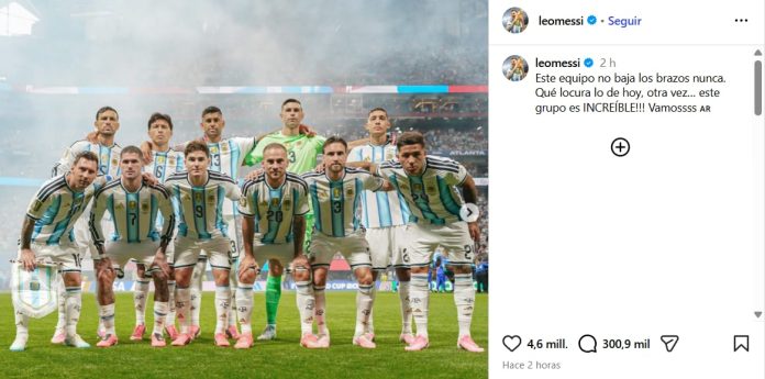 La publicación de Lionel Messi tras la clasificación a cuartos del Mundial: los comentarios de Colapinto y Di María en redes