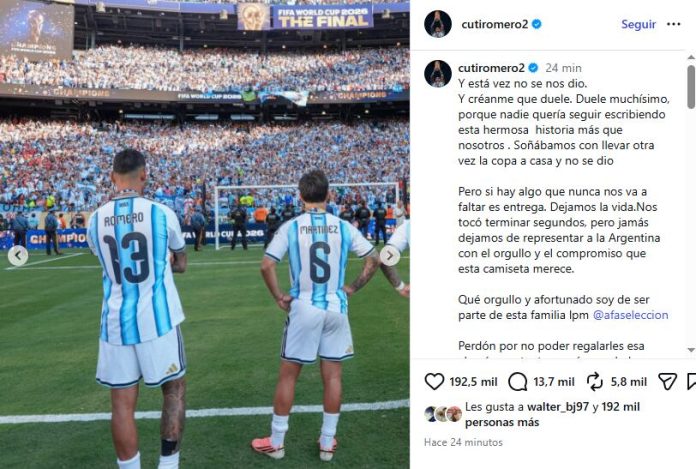 “Las finales no se regalan”: Cuti Romero habló después de perder ante España en el Mundial y pidió perdón a los hinchas argentinos