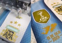 Malvinas en la camiseta: un local de Berazategui estampa gratis la silueta de las islas tras el triunfo ante Inglaterra