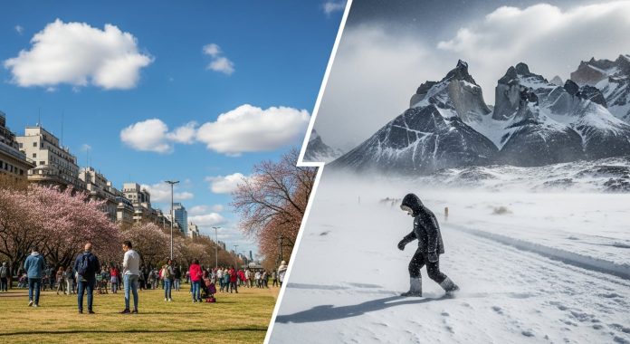 Mientras se esperan temperaturas primaverales en el AMBA, la Patagonia estará bajo alerta por nevadas y frío extremo