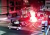 Un hombre incendió un contenedor de basura en Parque Chacabuco, una cámara lo filmó y quedó detenido