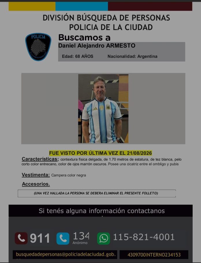 Buscan intensamente a un hombre que desapareció en CABA: la pista que llevó a la policía hasta Mar del Plata