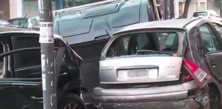 Choque múltiple en Almagro: manejaba alcoholizado, cruzó con el semáforo en rojo y embistió a un auto de aplicación