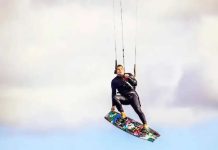 Falleció un joven de 32 años mientras practicaba kitesurf en una laguna: su novia filmó el último salto antes de la tragedia