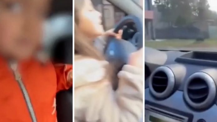 Identificaron y sancionaron al padre que filmó a su hija de 9 años mientras conducía su auto cerca de una ruta en Chubut