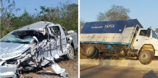 Brutal choque en Misiones: un adolescente manejaba una camioneta y provocó un accidente fatal que dejó dos muertos