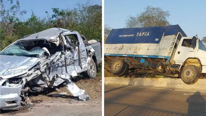 Brutal choque en Misiones: un adolescente manejaba una camioneta y provocó un accidente fatal que dejó dos muertos
