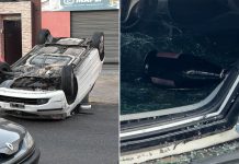 Choque y vuelco en Villa Lugano: encontraron una botella de champagne y bebidas energizantes en el auto accidentado