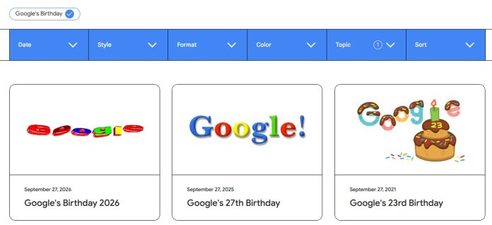 “Google’s birthday”: así es el doodle de Google que celebra su 28° aniversario