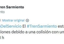 Problemas con el Tren Sarmiento: demoras y cancelaciones por choque en la estación Ramos Mejía