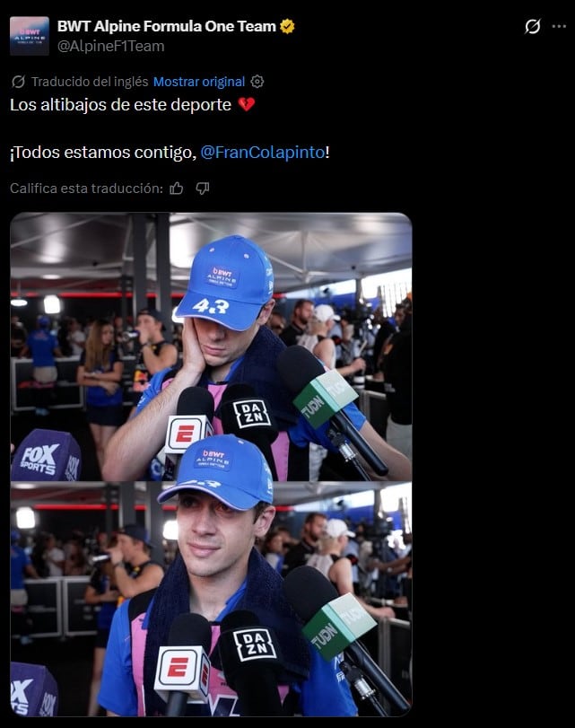 Video: los gestos de Alpine con Franco Colapinto tras su frustración en el GP de Italia de Fórmula 1